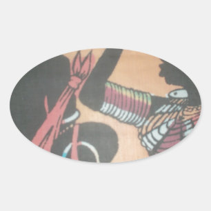 Maasai Traditie en Cultuur Patroon Art Design Ovale Sticker