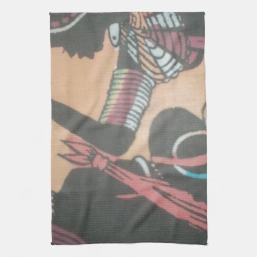 Maasai Traditie en Cultuur Patroon Art Design Theedoek (Verticaal)