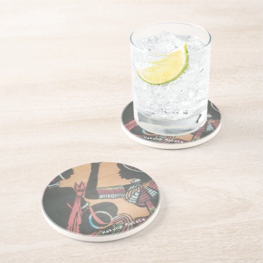 Maasai Traditie en Cultuur Patroon Art Design Zandsteen Onderzetter (Zijkant)