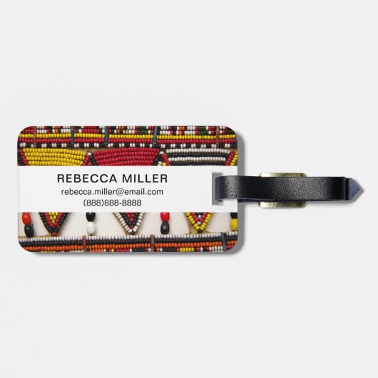 Maasai Tribal Beadwork Bagagelabel (Achterkant horizontaal)