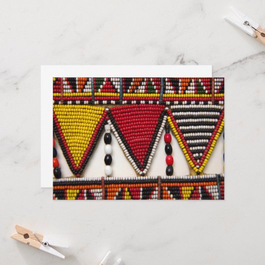 Maasai Tribal Beadwork Kaart (Voorkant / Achterkant in situ)