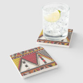 Maasai Tribal Beadwork Stenen Onderzetter (Zijkant)