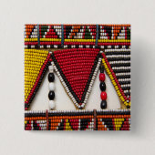 Maasai Tribal Beadwork Vierkante Button 5,1 Cm (Voorkant)