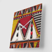 Maasai Tribal Beadwork Vierkante Klok (Hoek)