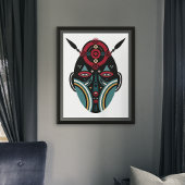 Maasai Tribal Mask Canvas Afdruk