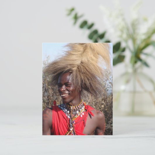 Maasai Warrior-1 Briefkaart (Staand voorkant)