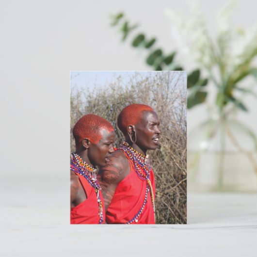 Maasai Warrior-3 Briefkaart (Staand voorkant)