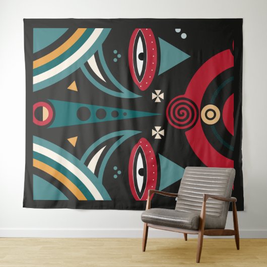 Maasai Warrior Shield Wandkleed (In Situ (horizontaal))