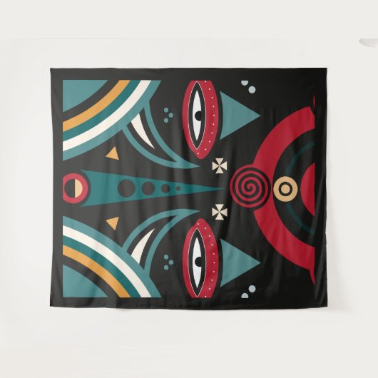 Maasai Warrior Shield Wandkleed (Voorkant (horizontaal))