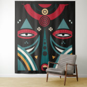 Maasai Warrior Shield Wandkleed (In situ)