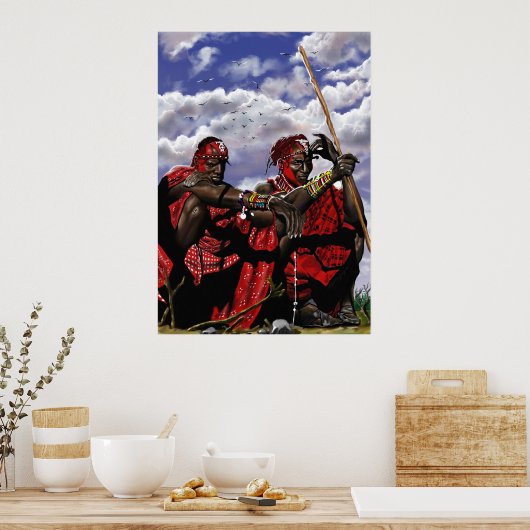 MAASAI WARRIOREN POSTER (Keuken)