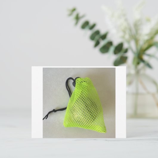 Maasje Vegetable Packing Bag, Maesh Drawstring Bag Briefkaart (Staand voorkant)