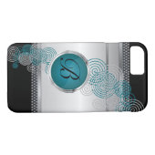 Maasstaal met circulaire zilver en geelbruin zwart Case-Mate iPhone case (Achterkant (Horizontaal))