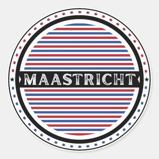 Maastricht City Pride Emblem – Dutch Identity Ronde Sticker (Voorkant)