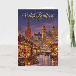Maastricht Kerstmarkt Vrolijk Kerstfeest Feestdagen Kaart