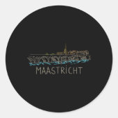 Maastricht Nederland Handgetekend Ronde Sticker (Voorkant)