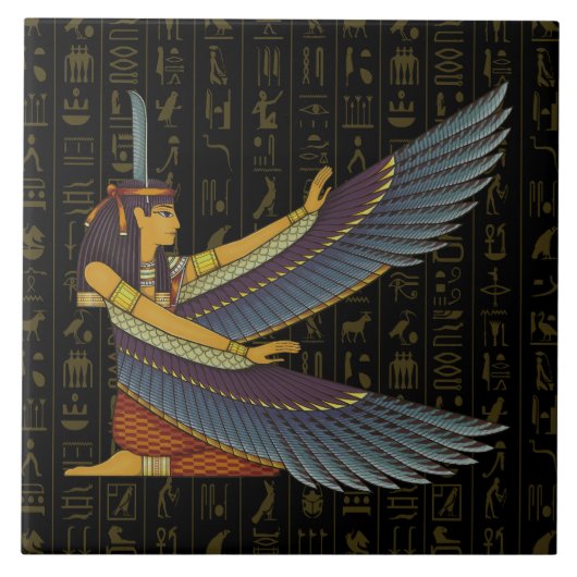Maat Goddess Keramische Tegel Tegeltje (Voorkant)