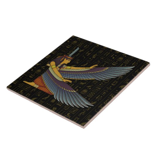 Maat Goddess Keramische Tegel Tegeltje (Zijkant)