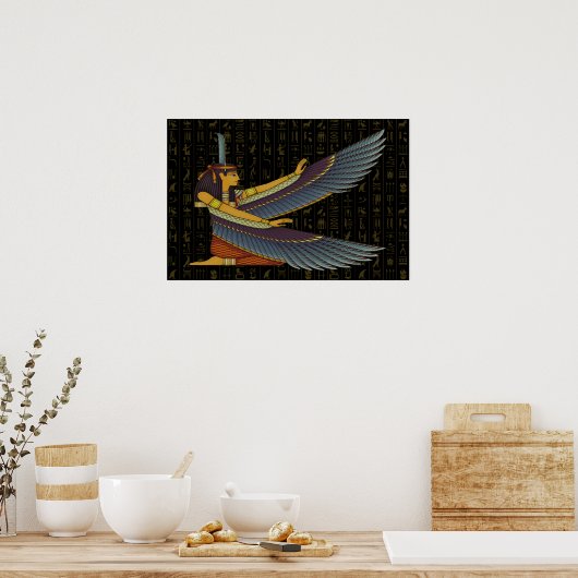 Ma'at Godin Op Hiërogliefen Poster (Keuken)