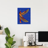 Ma'at Golden Hieroglyphs op blauw Poster (Thuiskantoor)