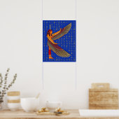 Ma'at Golden Hieroglyphs op blauw Poster (Keuken)
