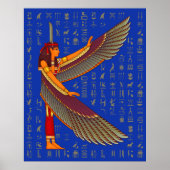 Ma'at Golden Hieroglyphs op blauw Poster (Voorkant)