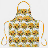 Maat Grote Girly Zonnebloemen Bloemen Schort (Voorkant)