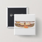 Maat- Nefertari tomb Vierkante Button 5,1 Cm (Voorkant /achterkant)
