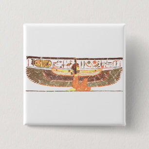 Maat- Nefertari tomb Vierkante Button 5,1 Cm