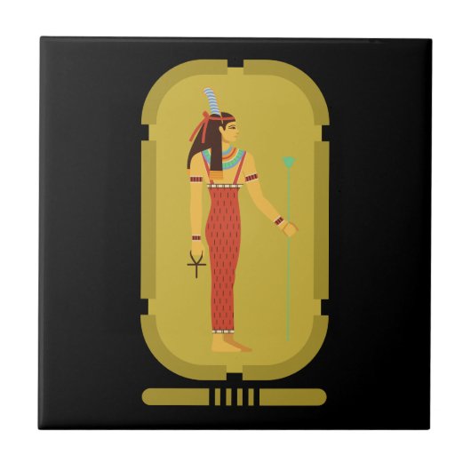 Maat on Gold Cartouche Tegeltje (Voorkant)