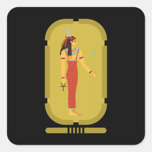 Maat on Gold Cartouche Vierkante Sticker