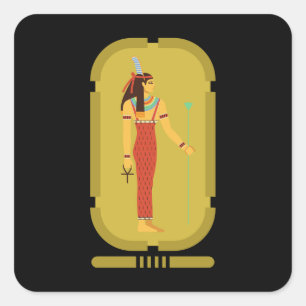 Maat on Gold Cartouche Vierkante Sticker
