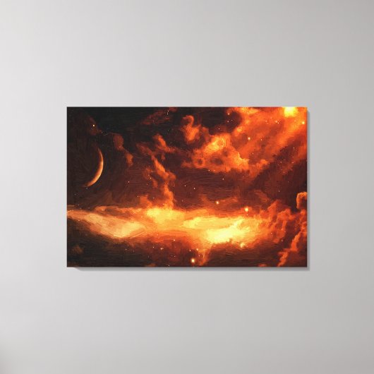 Maat Oranje spuitolie Afdruk Canvas Afdruk (Voorkant)