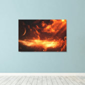 Maat Oranje spuitolie Afdruk Canvas Afdruk (Insitu (Houten vloer))