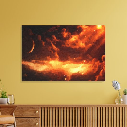 Maat Oranje spuitolie Afdruk Canvas Afdruk (Insitu (Woonkamer))