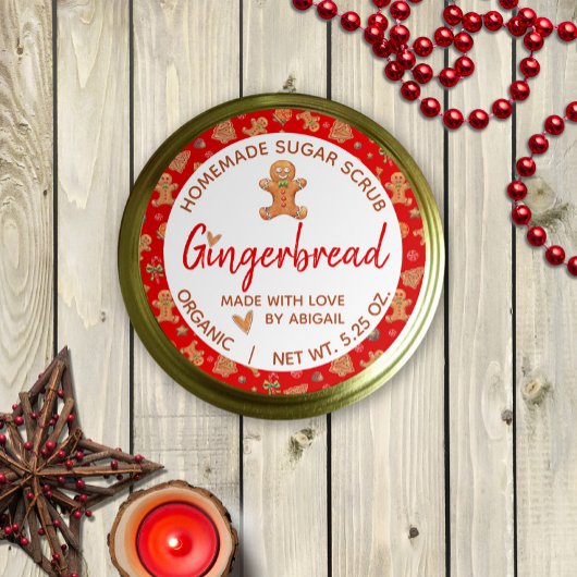 Maat with Love Gingerbrood Homemade Sugar Scrub Ronde Sticker