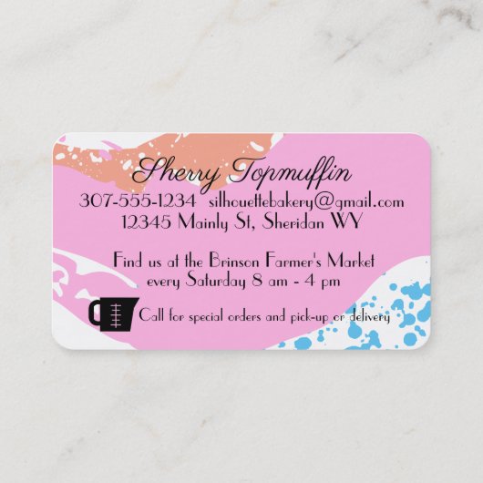 Maatbakkerij bakkerij voor bakkerij visitekaartje (Achterkant)