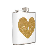 Maatkolf met goudglitterhart heupfles (Rechts)