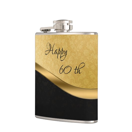 Maatkolf met zwarte en goudvinyl heupfles (Links)