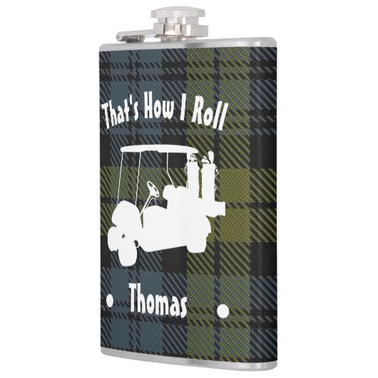 Maatkolf van de vinylwikkel van Golfer Heupfles (Links)