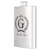 Maatkolf van monogram heupfles (Links)