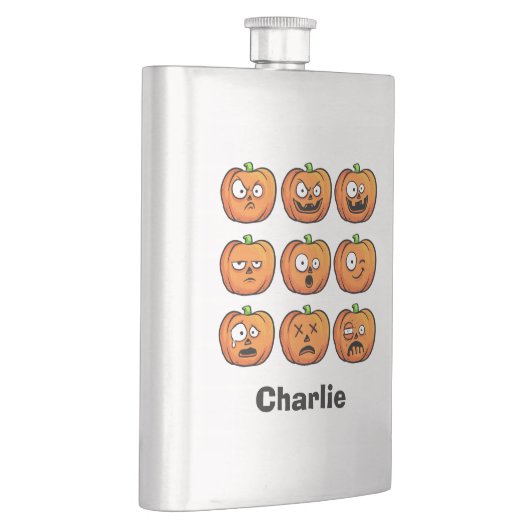 maatkolf voor Halloween Pumpkins Heupfles (Rechts)