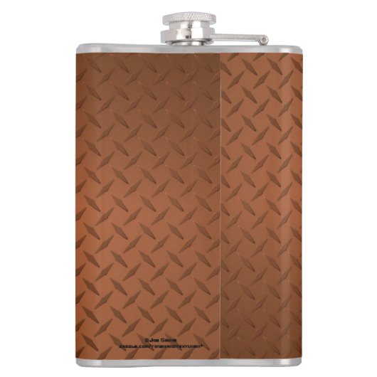 Maatkolf voor Man - koper, diamondplate Heupfles (Achterkant)