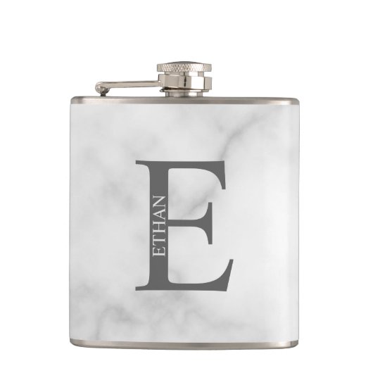 Maatkolf voor monogram en naam heupfles (Voorkant)