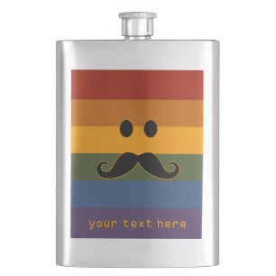 maatkolf voor Mustache Pride Heupfles