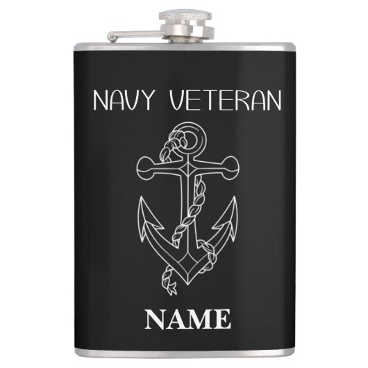 Maatkolf voor Navy Veteran Heupfles (Voorkant)