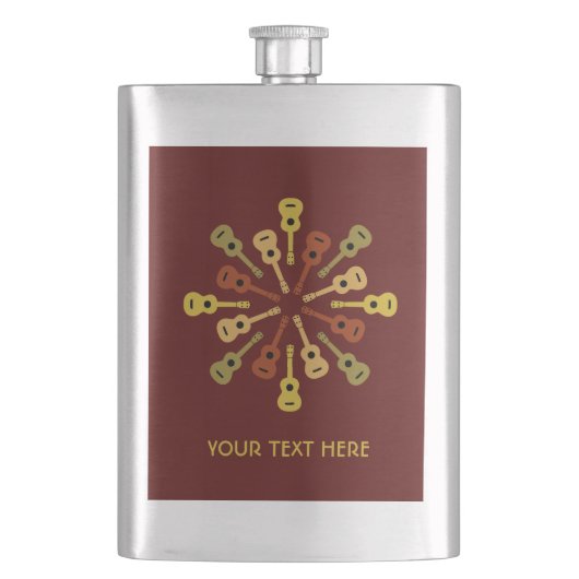 maatkolf voor Ukulele Heupfles (Voorkant)