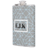 Maatkolf voor vinylvlokken - Geometisch blauw Heupfles (Links)