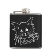 maatkolf voor zwarte kat heupfles (Voorkant)