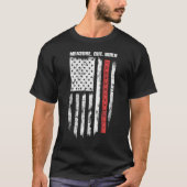 Maatregel Cut Build Houtbewerking Vlag Amerika- Ca T-shirt (Voorkant)
